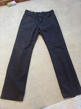 Levis 514 Jeans Mens 32x32 Gray Black Straight Leg Denim Pants Casual